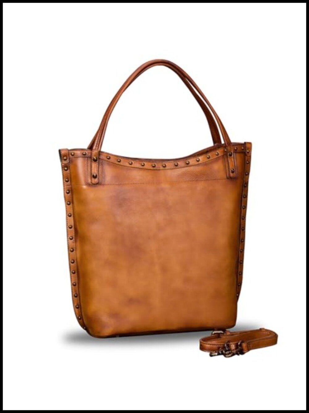 Genuine Leather Work Tote Shoulder Bag Large Handbag Satchel Vintage Handmade